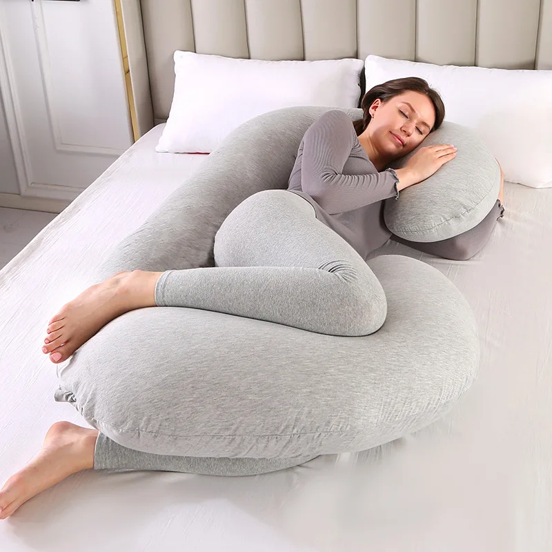 Custom Pregnancy Pillows E Shaped Full Body Wedge Pillow with Pregnancy   for Belly Support Maternity Pillow for Side Sleep