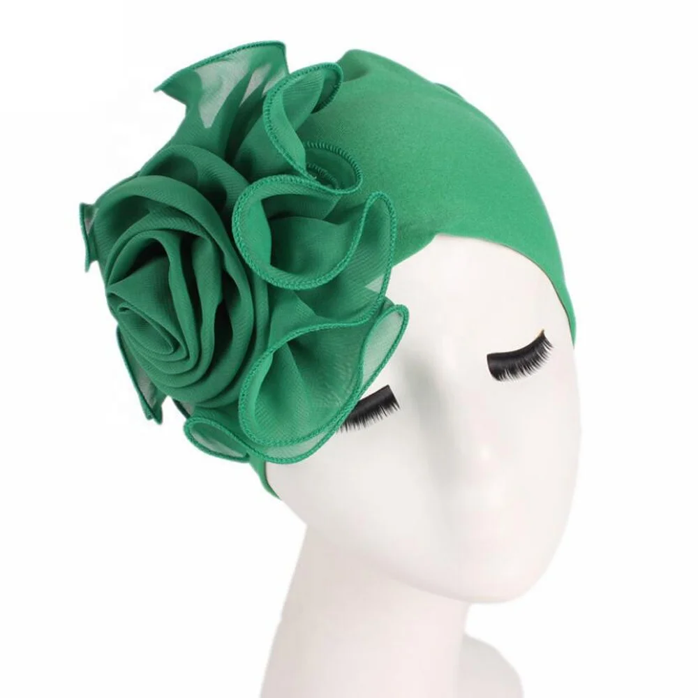 Women Flower Elastic Turban Beanie Head Wrap Chemo Cap Hat