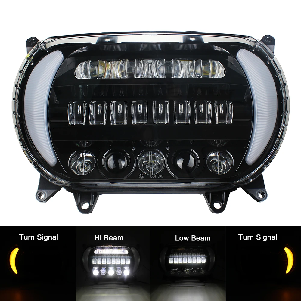 Motorcycle Dual led headlights 2015 road glide For Harley Davidson RoadGlide And RoadGlide Ultra