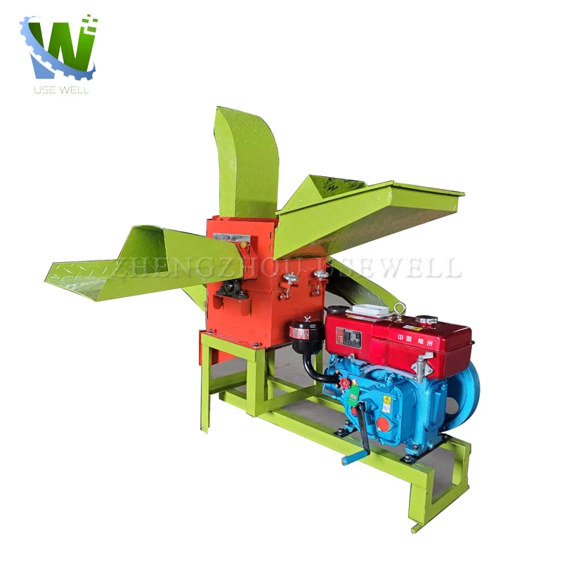 Multi functional Mini Dry Wet Animal Feed Hay Straw Chaff Cutter Grass Shredding Chopper Machine