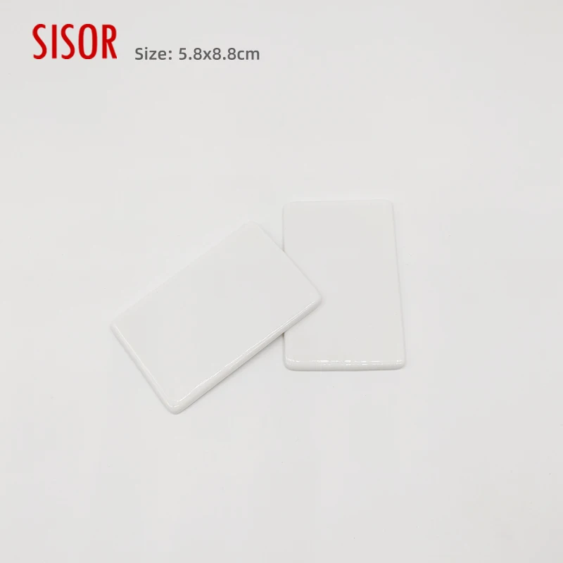 Wholesale custom rectangular sublimation blank ceramic ornaments plain color decal porcelain refrigerator stickers