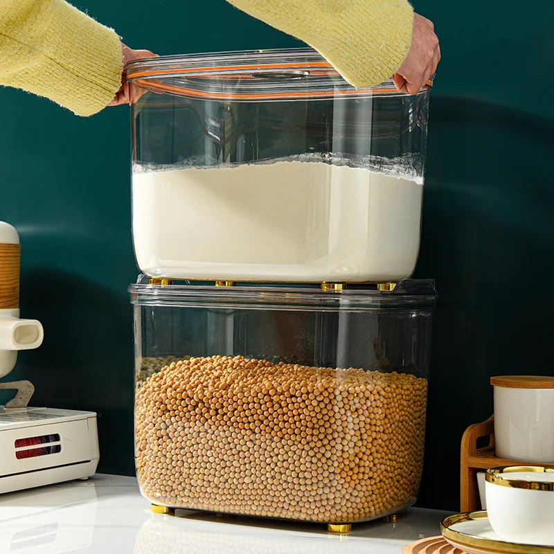 High quality home and kitchen organizer kitchen items organizer household sealed metering rice bucket moisture-pro rice bucket