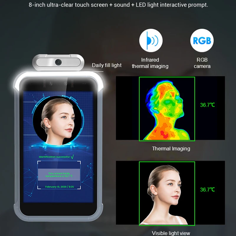 Manufacturer Security Attendance Recorder Thermal Imaging Scanner Facial Recognition Biometric Machine Smart Face Door Lock