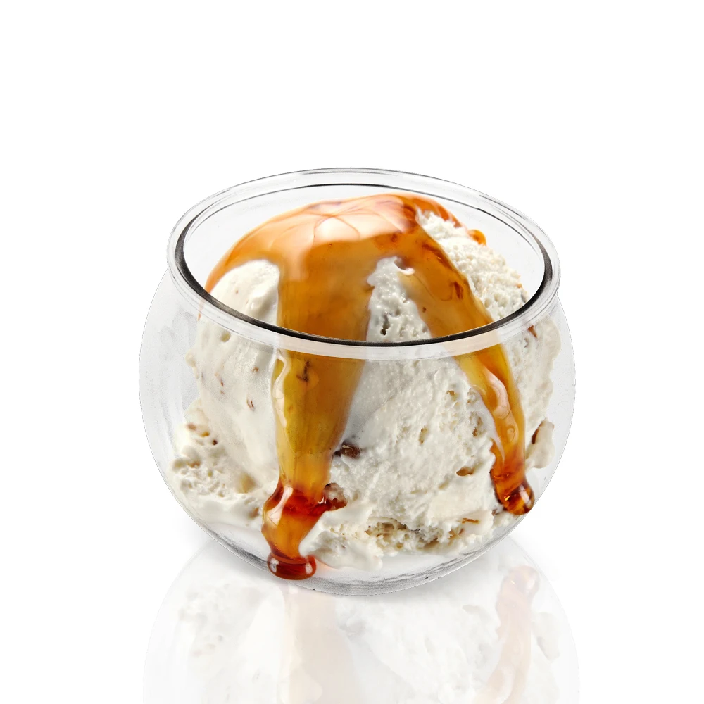 Wholesale PET Dessert cups Round Ball Shape Plastic disposable Cups for pudding