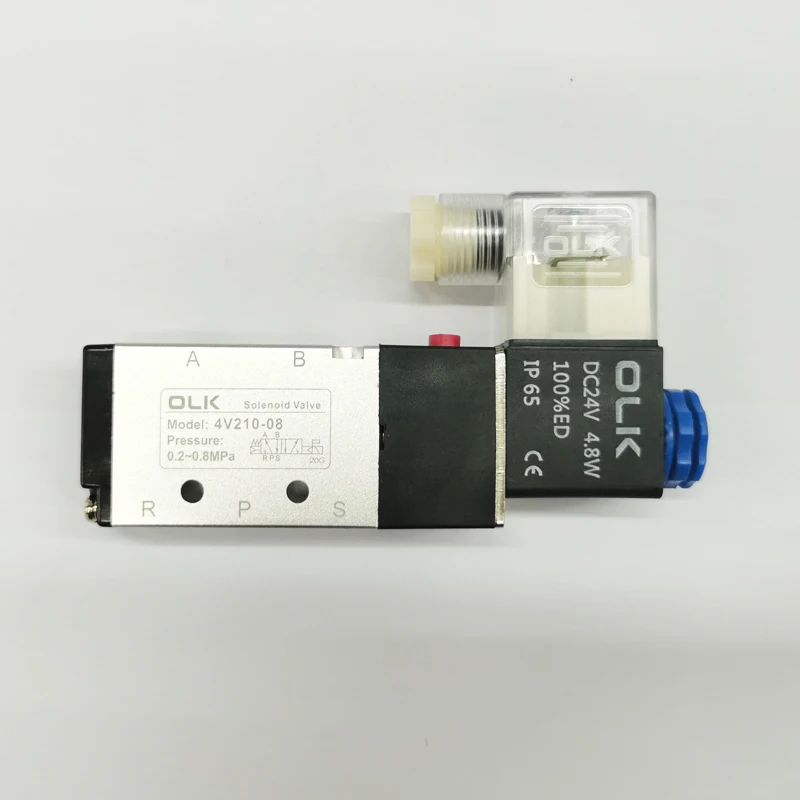 4V210-06 4V210-08 5 Way 2 Position 5/2 solenoid valve Pneumatic Air DC24V Solenoid Valves