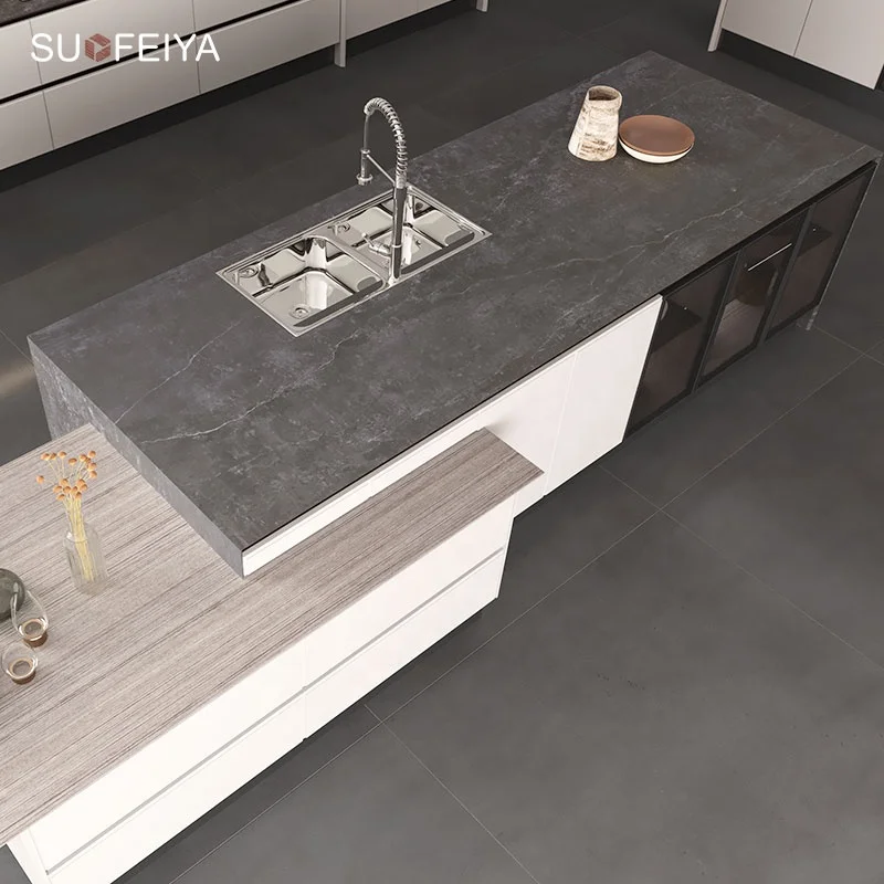 Modern Complete Customized White Flat Panel Plywood Kitchen Wall Cabinet MDF Carcase PVC Door Finish Lacquer Surface Hinge