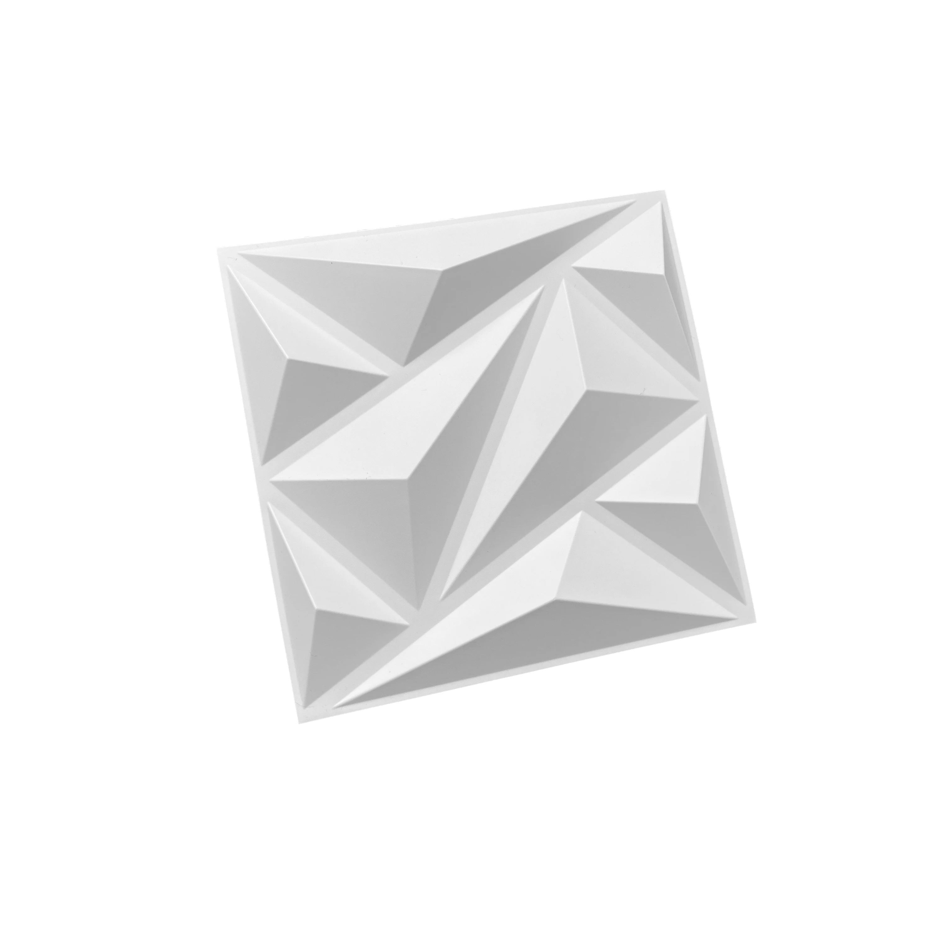 Diamond White 3D Wall Panel Geometrical Marble Alternative PVC Decor Panel PVC Board for decoration
