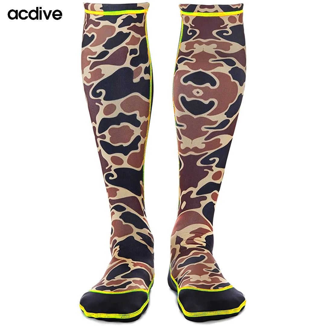 High Quality 1.5mm Long Tube Neoprene Sand Proof Swimming Adult Customization Printings Logo Sports Camo Socks