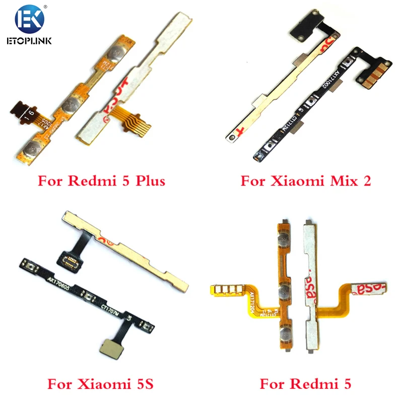 Replacement Power flex cable for xiaomi A1 / 5X / 5S / 6 / 6X / A2 Power On Off Volume Switch Side Button Key Flex Cable