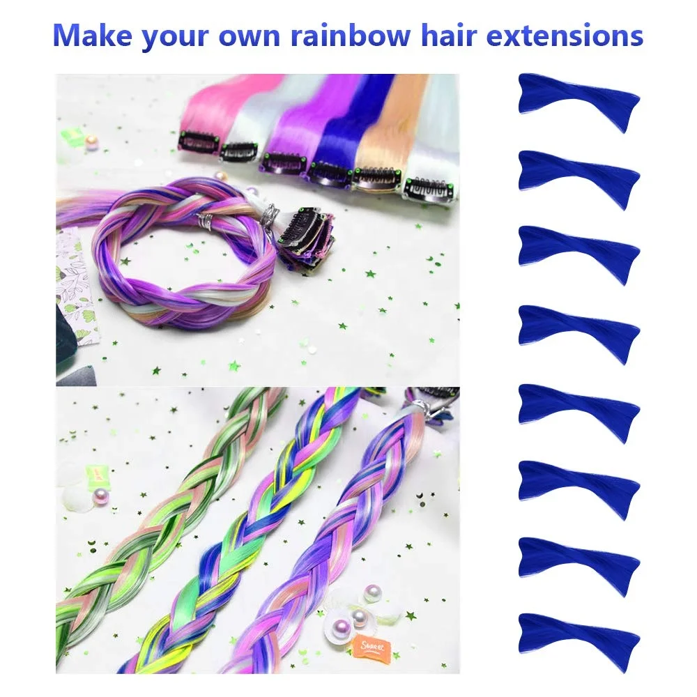 Party Highlight Curly Wave Synthetic Fiber Headpieces Comb Hair Clips for Women Girls Clip in Hair Extensions