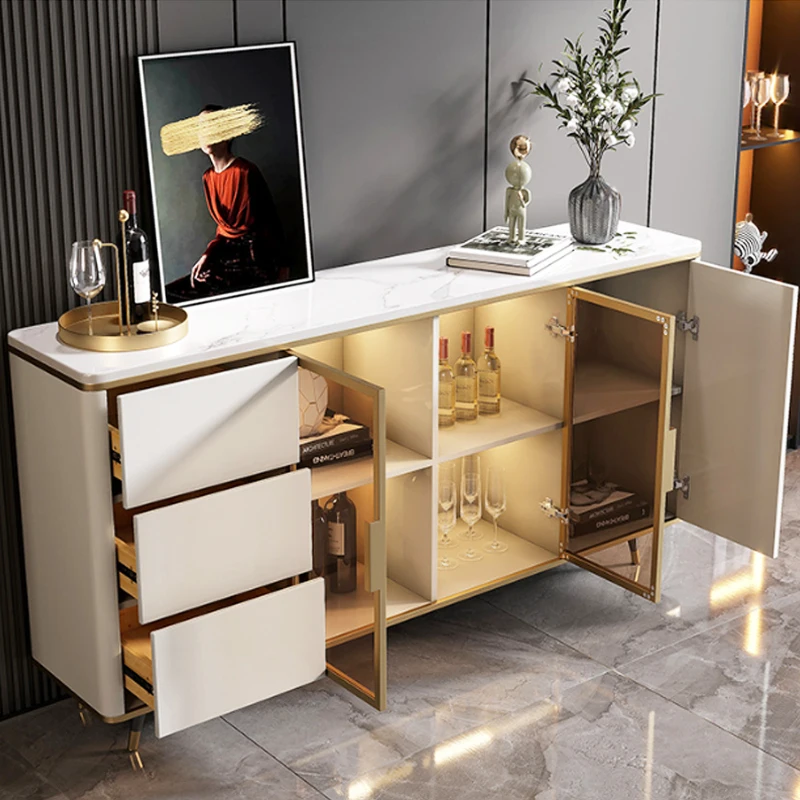 Nordic Art Storage Sideboard Cabinets Luxury Living Room Furniture Modern High Gross Wooden SideBoards Buffet