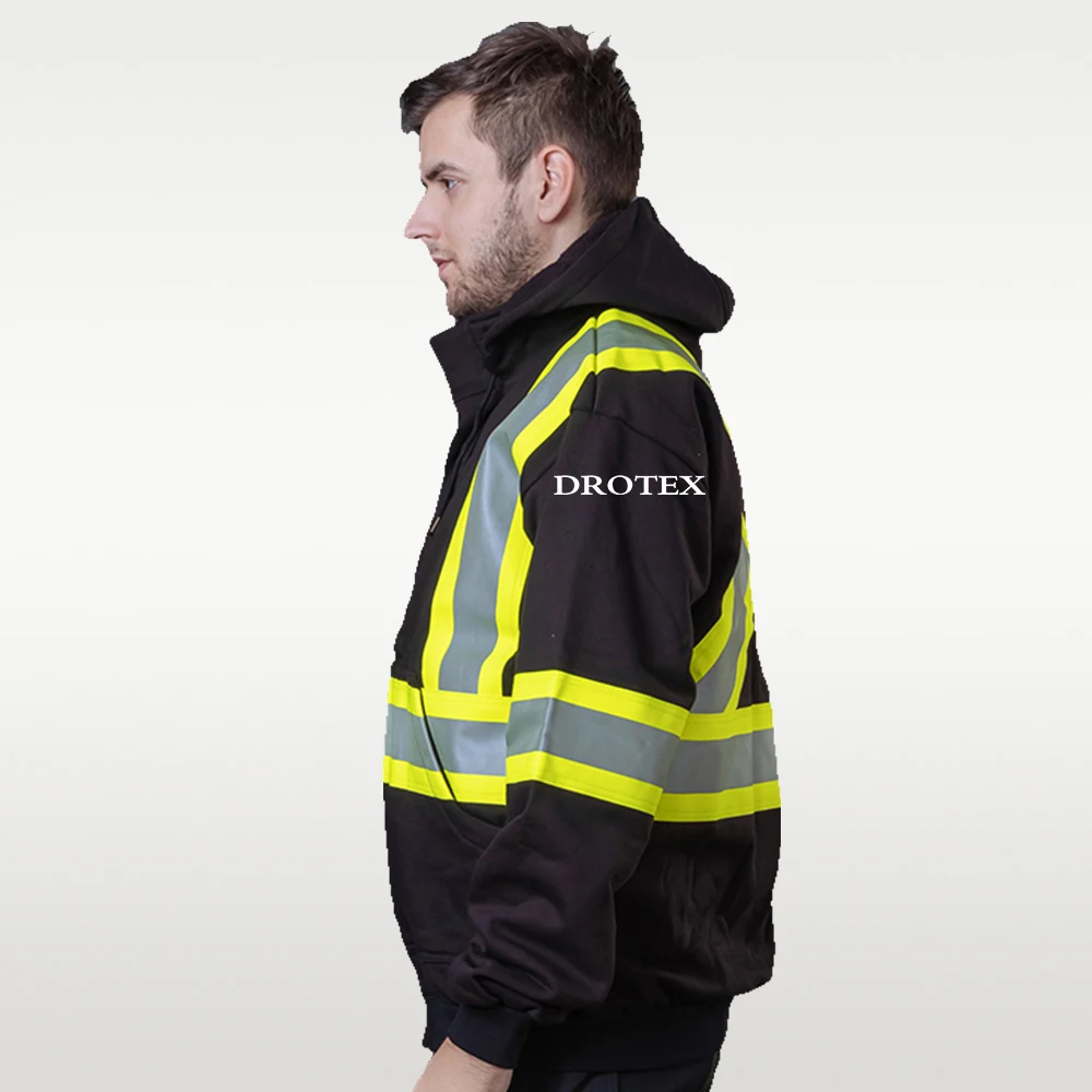 Casual Fire Fighting Electrical Work Clothes Cotton Nylon Work Wear Reflective Safety Fire Resistant Hoodie