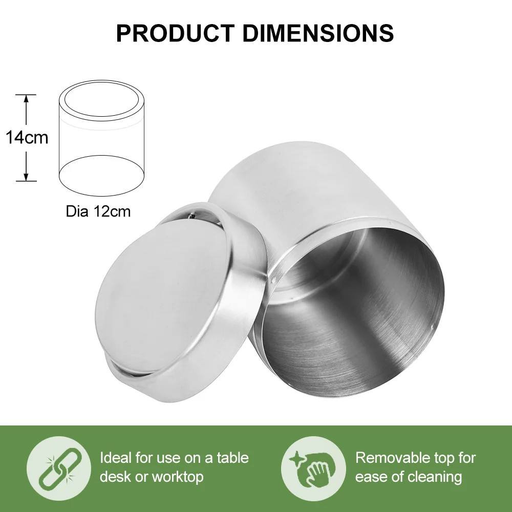 Mini Stainless Steel Household Indoor Swing Lid Desk Top Table Top Trash Can