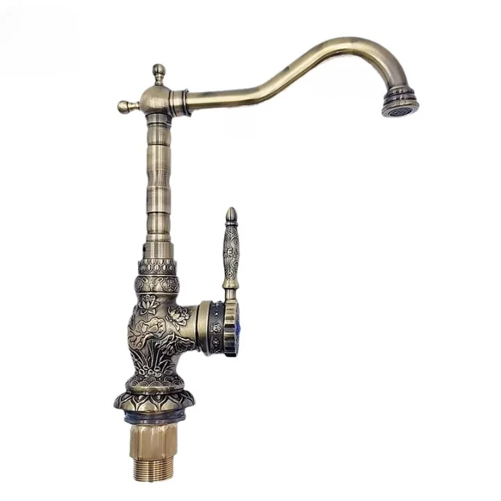 Single Handle Bathroom Faucet  Sink Faucet Zinc Alloy Metal  Deck Mount Faucet Antique Bathroom