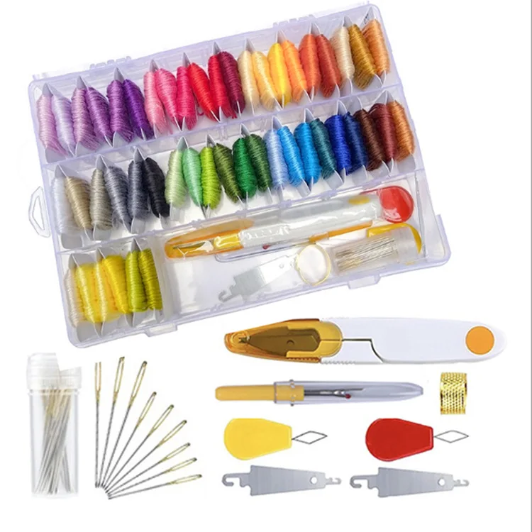 Charmkey embroidery floss set including 50 colors home diy cross stitch thread tools