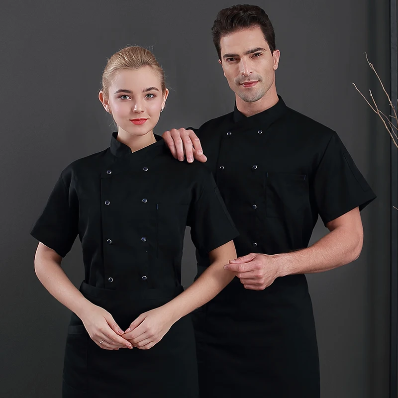 Custom Branded Professional Men Women Slim Sushi Pizza Pastry Chef Uniform Coat Jackets And Apron White Customized