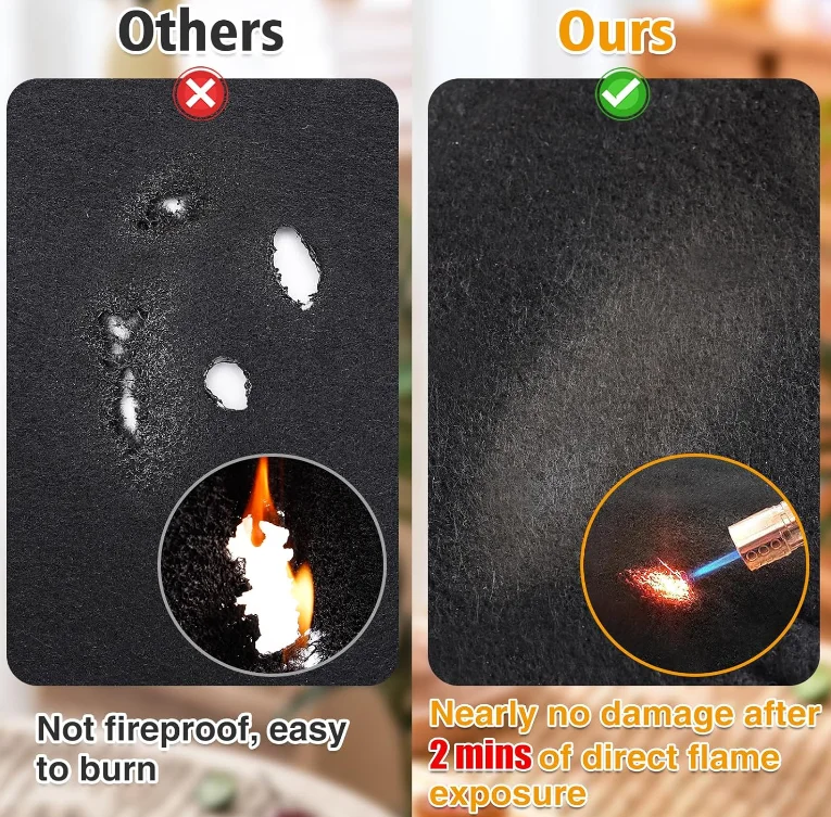 Felt Carbon Fiber Fireproof Welding Blanket Emergency Safety Fire Blankets 3mm 5mm Thickness Fire Retardant Protective Mat