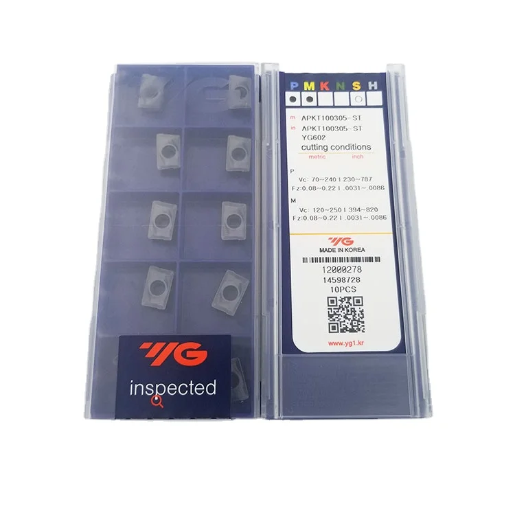 CNC milling insert with various size YG-1 inserts APKT100305-ST YG602