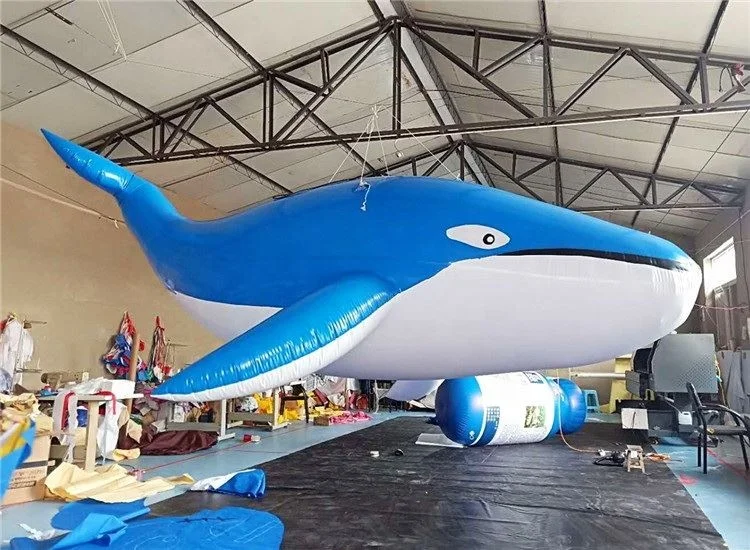 Hot sale giant inflatable advertising blue whale inflatable luminescence hang whale model for sale