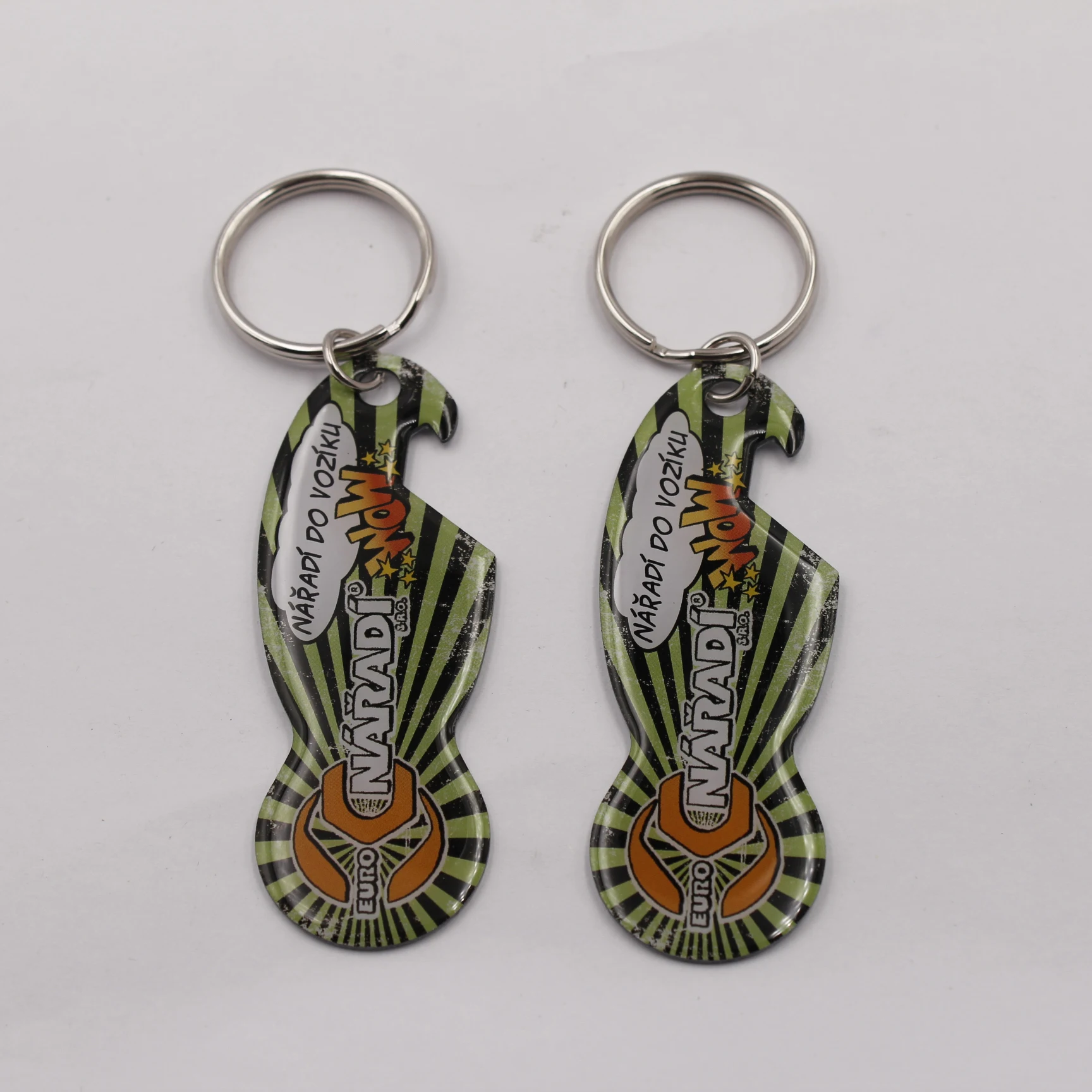 EDC Stainless Steel Design Grocery Trolley Token Coins Bottle Opener Epoxy Key ring For Euro Supermarket Shopping Cart