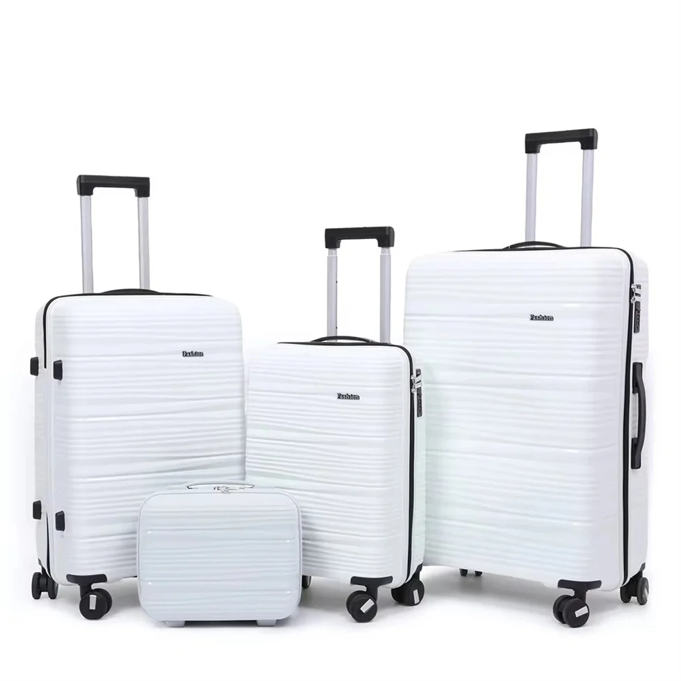Wholesale Custom Logo Large Capacity Luggage 4 Set Abs Pc Material Suitcase Outdoors Travelling Bags Trolley Luggage
