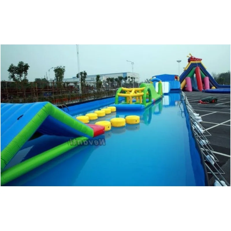 Large above ground steel wall rectangular metal frame swimming pool Metal Frame Swimming Pool Hot Sale Water Park