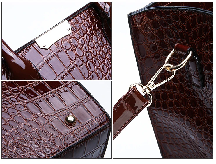 High Quality Crocodile Pu Leather Ladies Handbags Alligator Pattern Women Tote Bag Fashion Luxury Lady Hand Bags