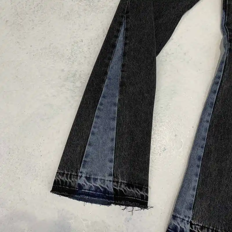 AeeDenim Hot Selling Jeans High Streetwear Flared Jeans Men Fashion Hip-hop Loose Flared Pants