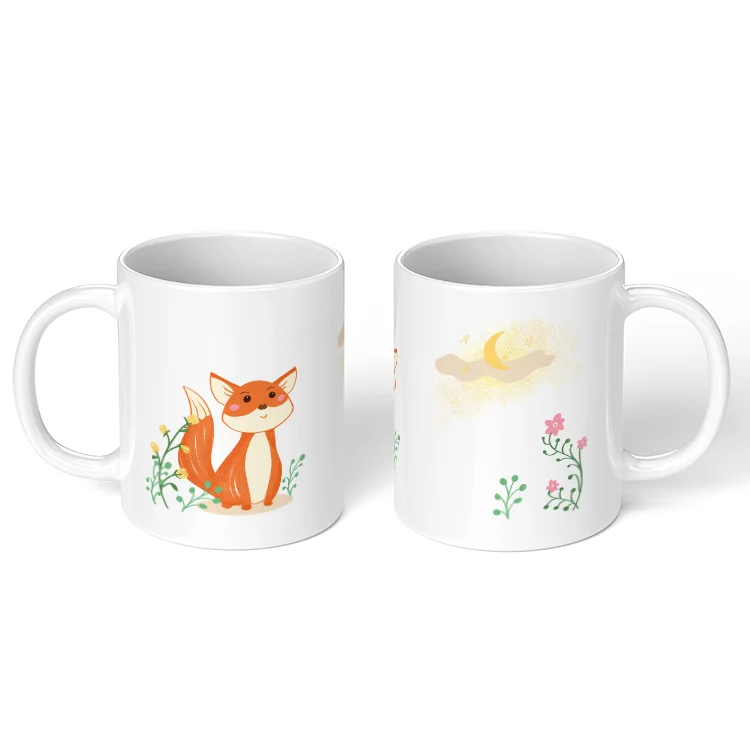 
sublimation custom logo print ceramic drinking mugs cartoon creative coffee mug 
