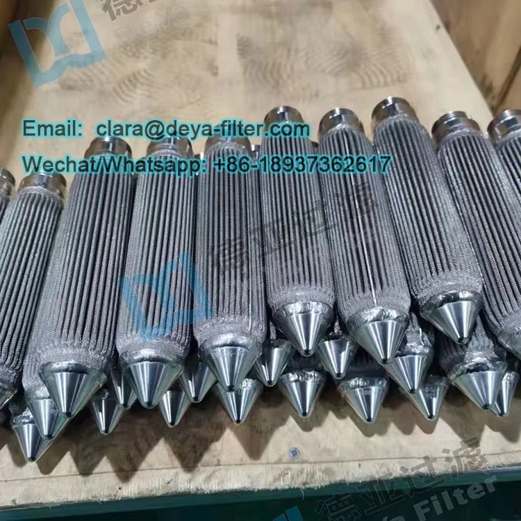 Wholesale metal sintered felt pleated Filter element lube oil filter element Used for chemical industry twin-screw extruder