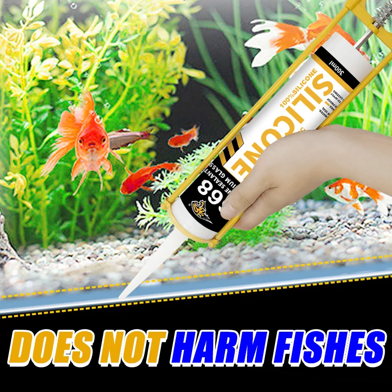 Best Quality 300ml Strong Adhesion waterproof acetic white Aquarium Silicone Sealant Low brazil trade