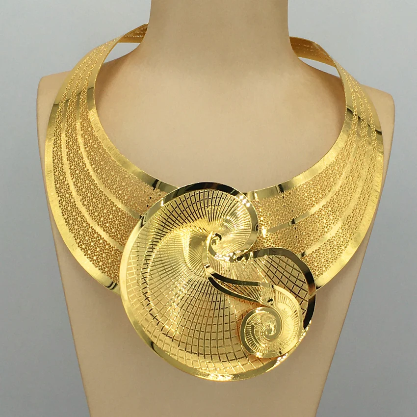 Yuminglai  Hot Sales High Quality Fashion Elegant Italian Lady necklace earing bracelet sets 18 k gold jewelry FHK13161