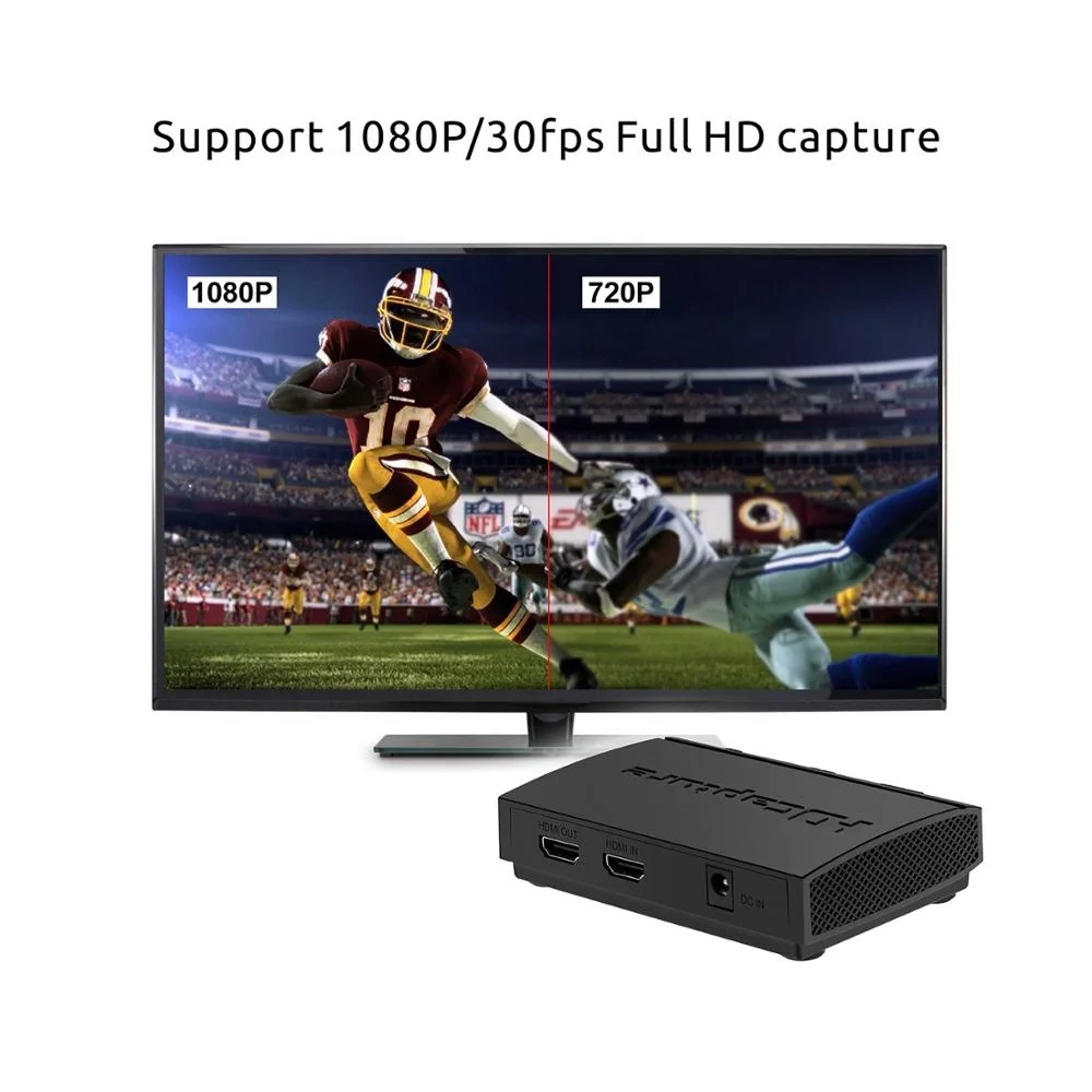  Автономная коробка видеозахвата HD-H.264 захват игр 1080p @ 30p на USB-накопитель (ПК не требуется) ТВ-шоу/спутниковый