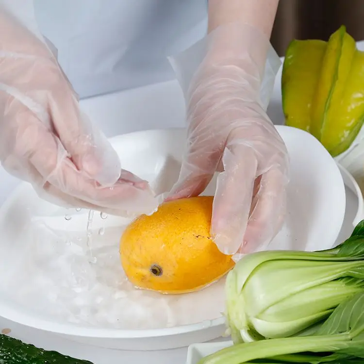 Оптовая продажа с завода, индивидуальные прозрачные перчатки из пищевого ТПЭ 1000 шт./кор. с высокой эластичностью