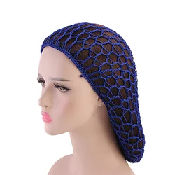 Hot Sale Dance Women Girls Muslim Hair Accessories Kufi Cap Knit Crochet Snoot Hairnet