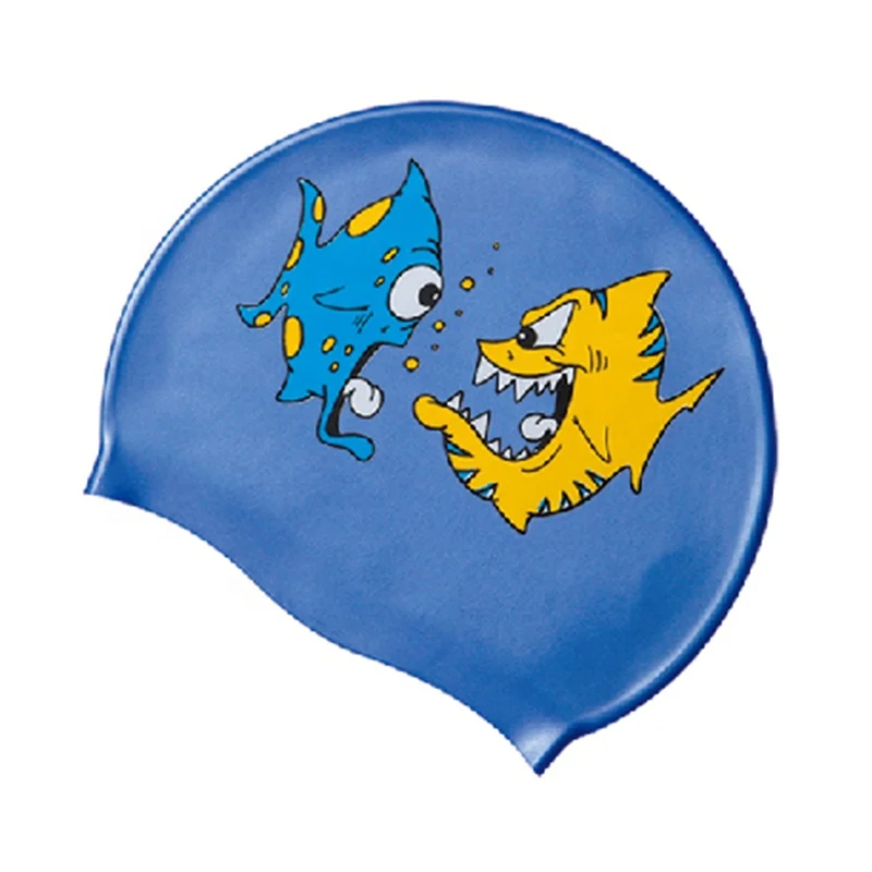 Custom Print Silicone Swim Cap Cartoon Swimming Funny for Kids Adult