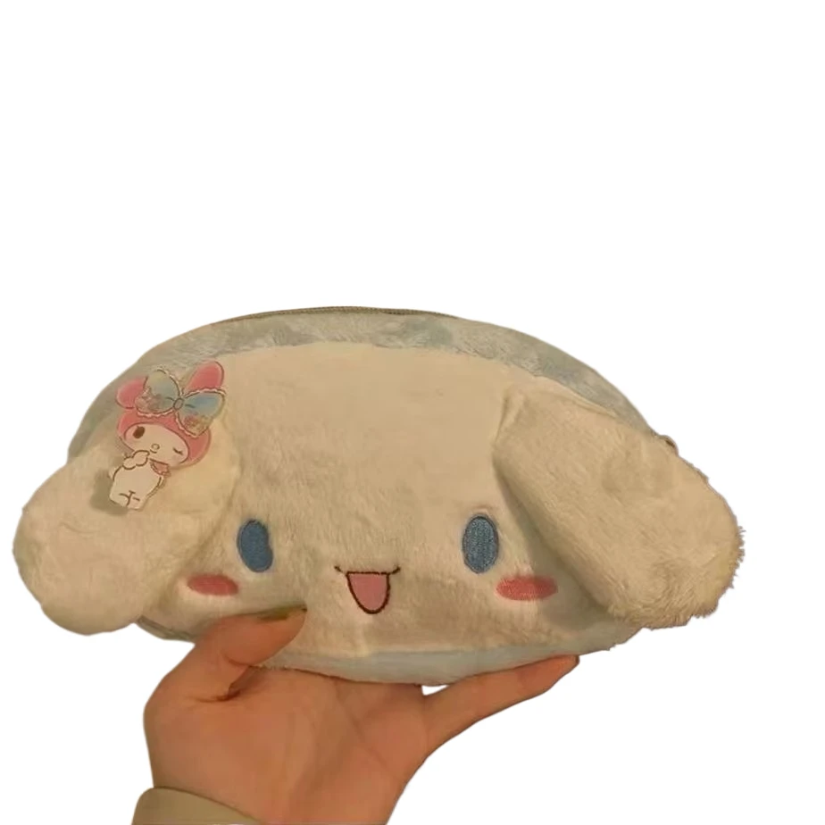Hot Selling Anime Cartoon Plush Stationary Kawaii Meilodi Plush Pencil Box Large Capacity HK Kitty Stationery Kulomi Pen Case