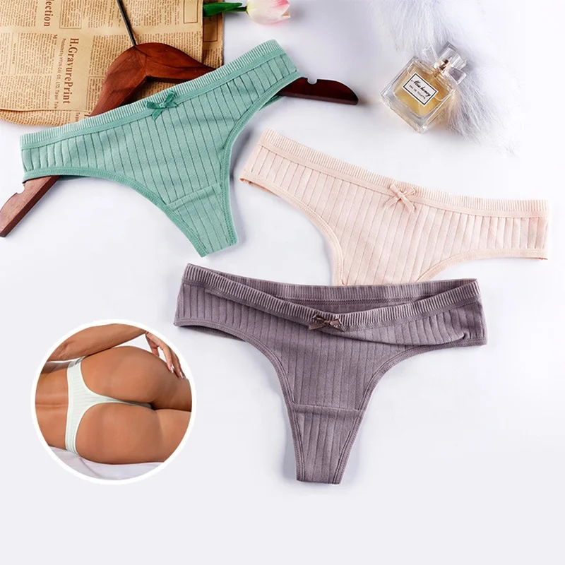 
1830 Ladies Comfortable G-string Threaded Hipster Womens Briefs Cotton Sexy Thongs Panties 