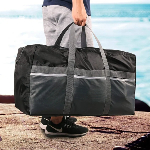 Free sample Extra Large Duffle Bag Lightweight, 96L Water Resistant Travel Duffle Bag Foldable for Men Women, Black