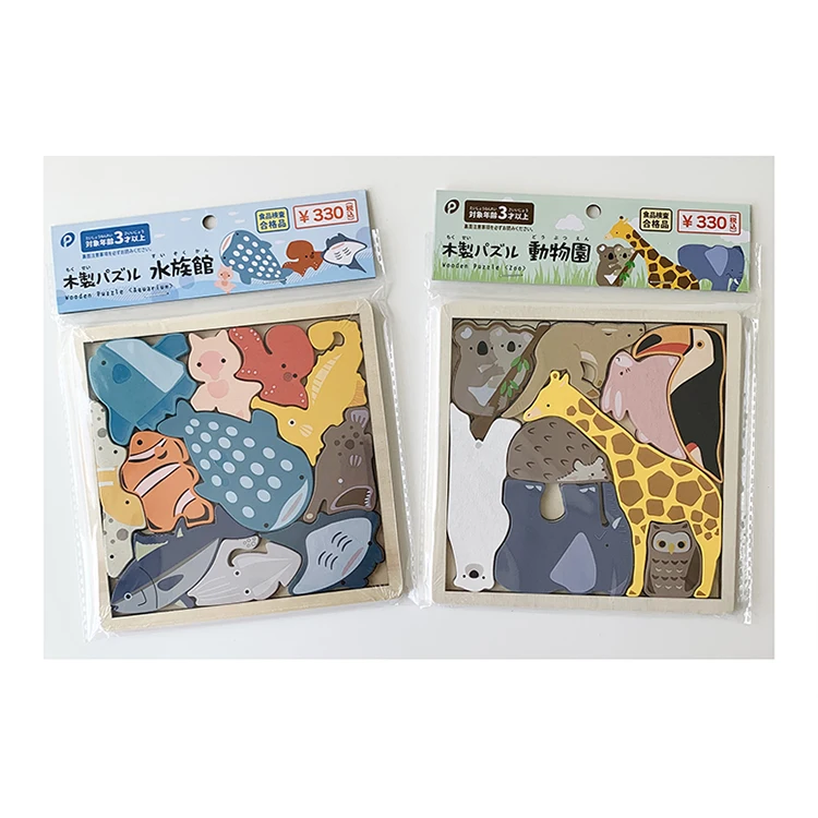 Развивающие игрушки игры милые модели морских существ и животных деревянные для детей