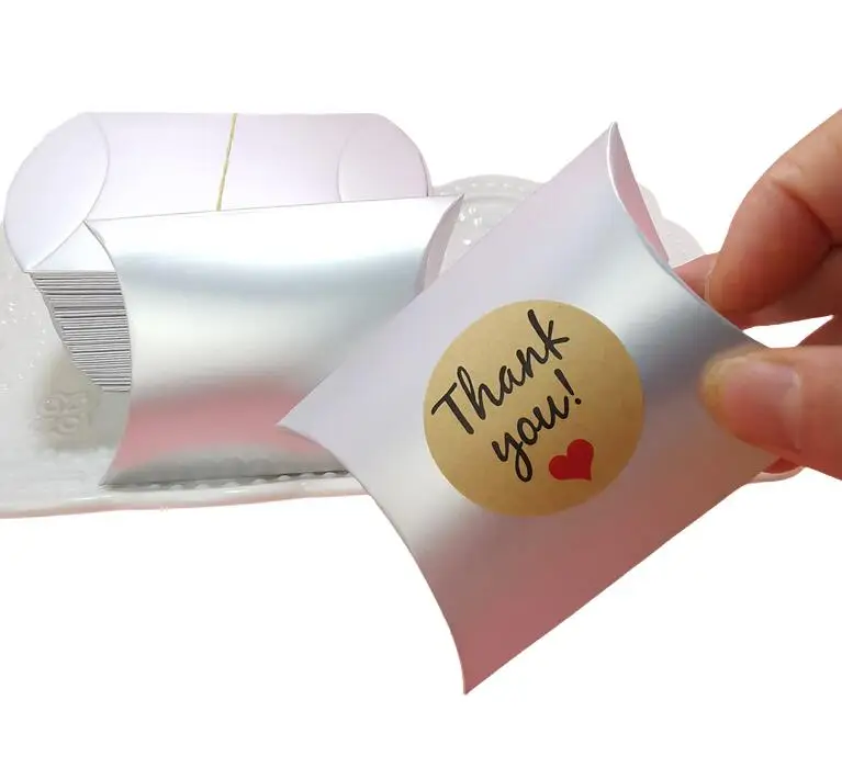 Custom Print Craft Pillow Box Pillow Shape Gold Foil logo Paper Cardboard Boxes