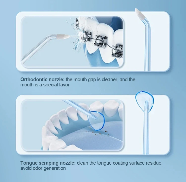 Professional Compact Electric Oral Dental Cordless Irrigator IPX7 Waterproof USB Rechargeable Teeth Cleaning Water Flosser