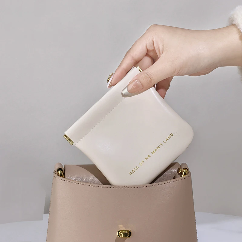 Factory Wholesale Custom Logo Luxury 2023 New Pink Small PU Leather Mini Lipstick Pouch Travel Cosmetic Makeup Bag