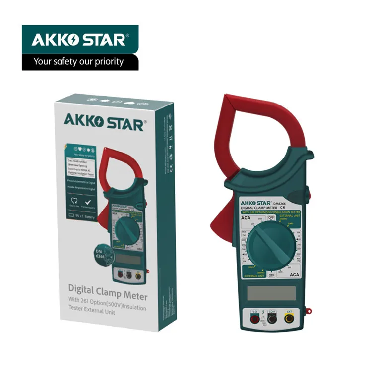 AKKO STAR AC DC Alternating current Diode 1V-1000V 0.1A-1000A Red pliers digital multimeter