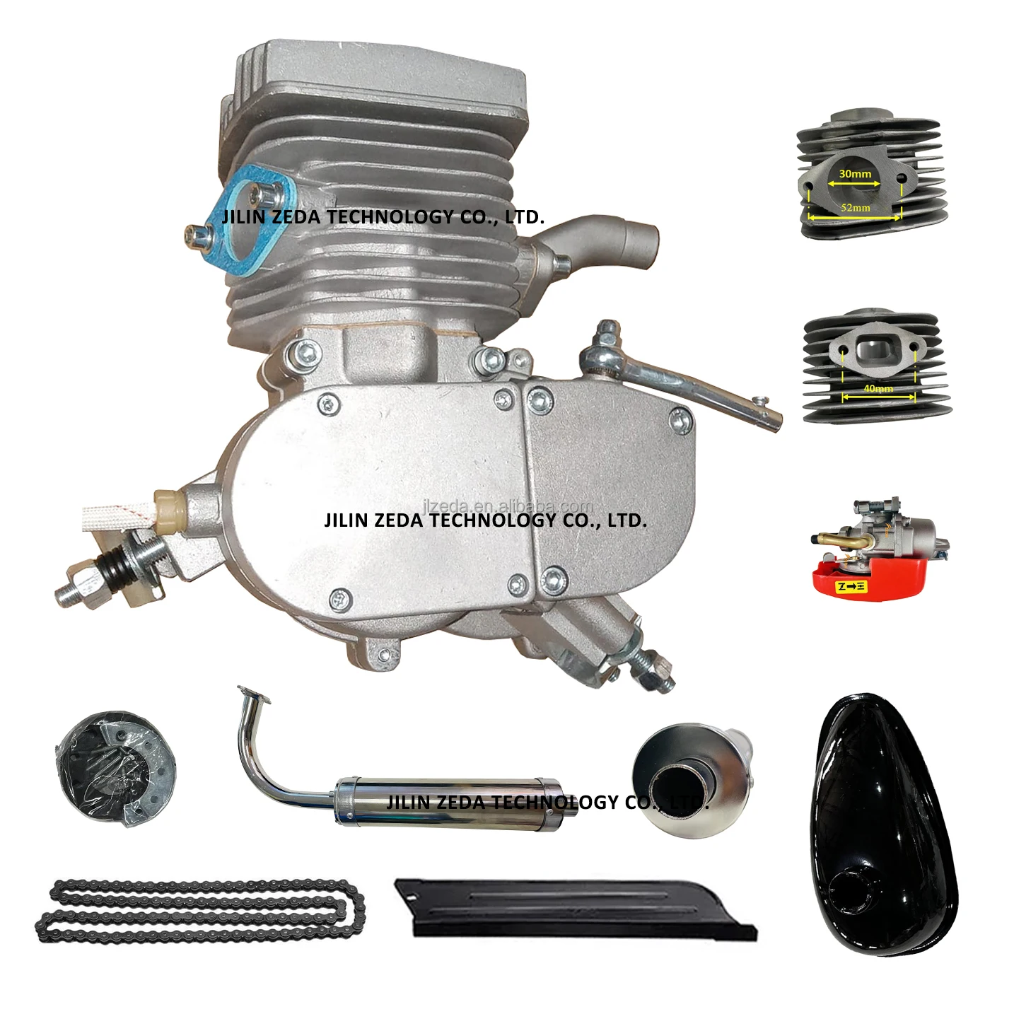 Gasoline beach cruiser gas scooter 80cc 2 stroke engine set