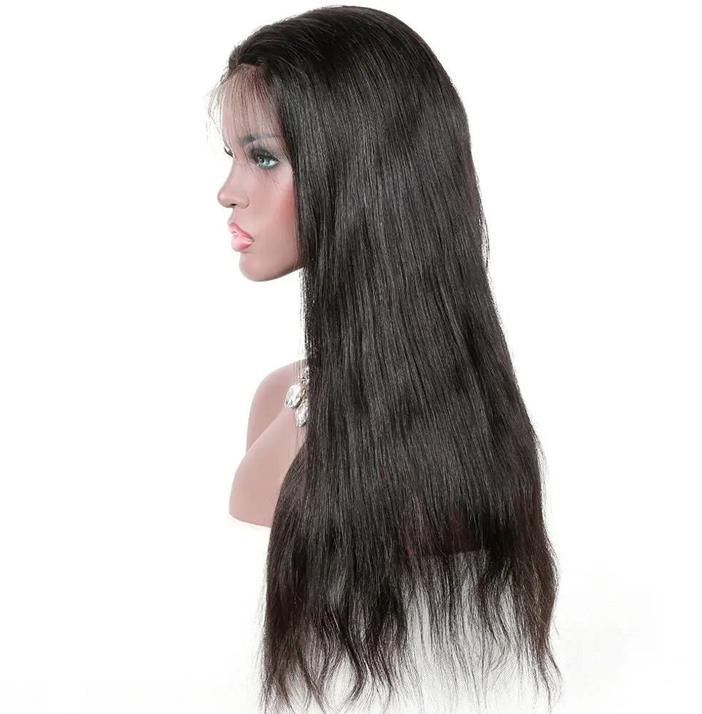 Brazilian Straight Virgin Unprocessed Human Hair Full Lace Wig In Dubai