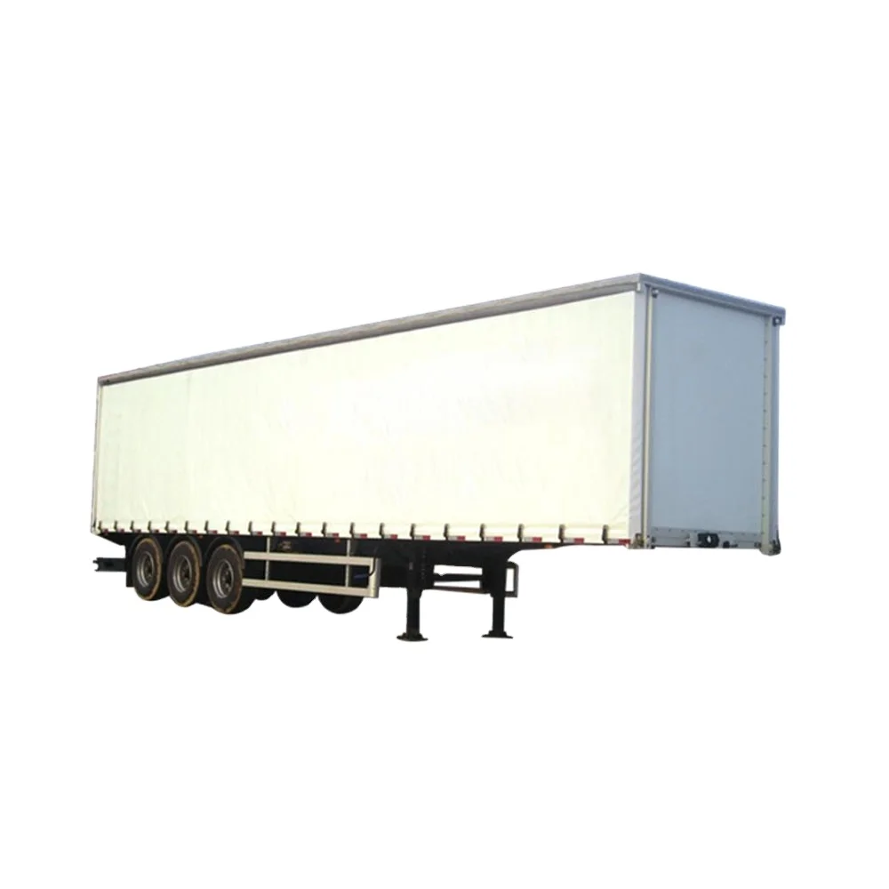
Good price 3 axle small box semi trailer or flatbed semi car trailers or hydraulic trucks transport trailers for sale 
