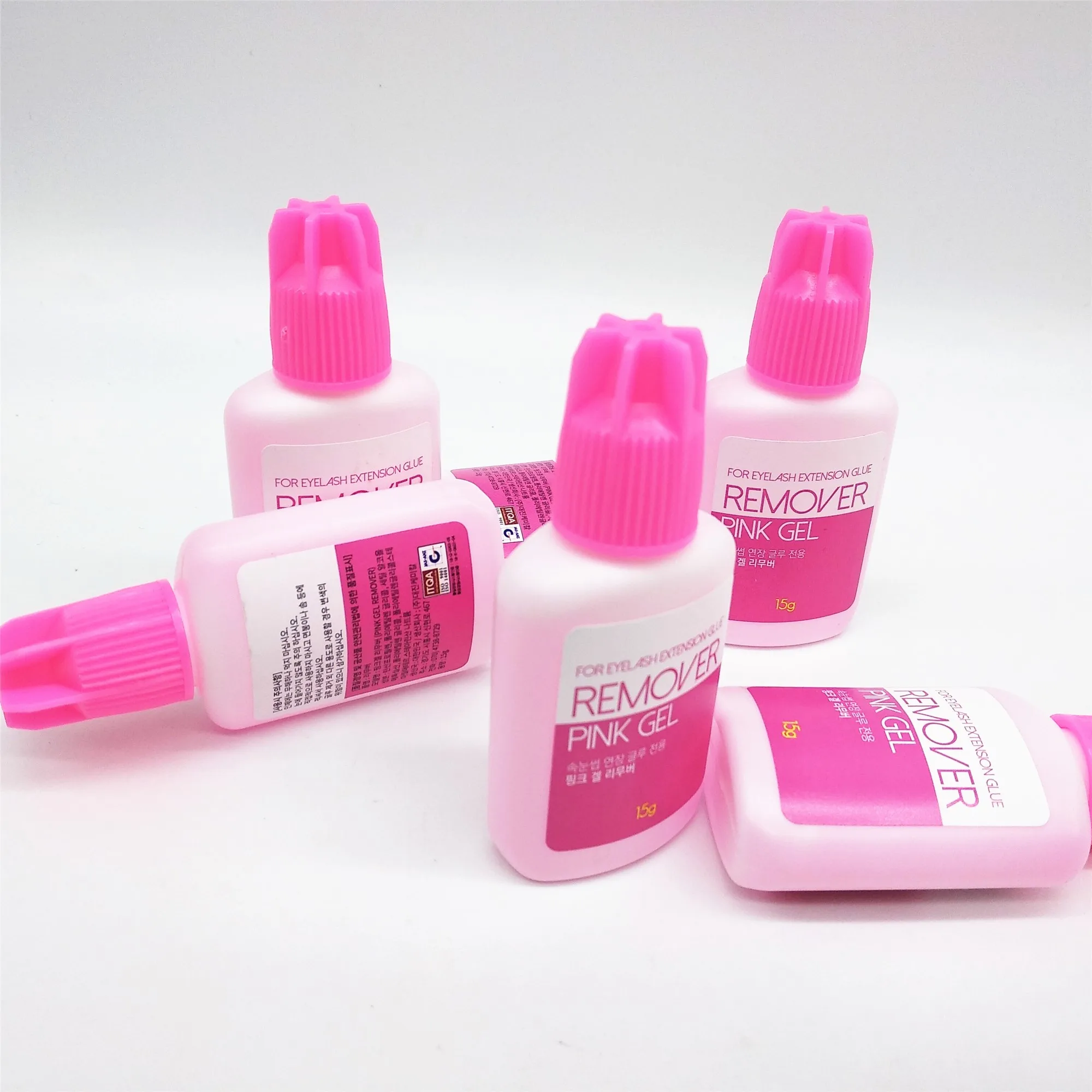 Hot Sale Pink Gel Remover Private Label Lash Remover  For Eyelash Extension 15ml /bottle