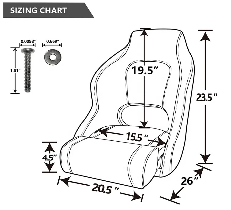 Most Popular China Manufacture Fishing Seat Boat Seat Premium Sports Flip up Captain Boat Seat