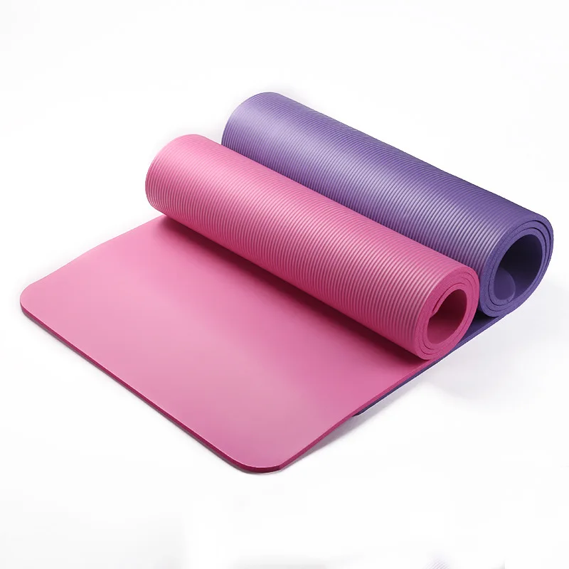 Eco Friendly Cheap Non Slip  Custom Logo 10mm Thick Exercise Fitness Exercise NBR Yoga Mat with Waterproof Surface for Pilates.